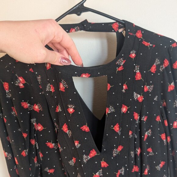 Free People Tegan Floral Mini Dress Size 6  Black & Red Floral Print - Picture 5 of 13